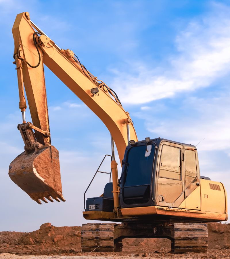Imagen de una Excavadora trabajando.